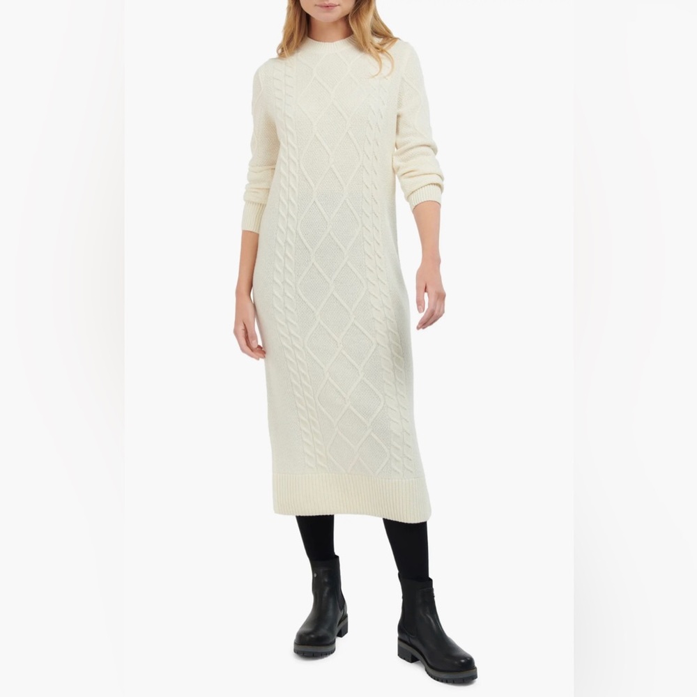 NWT Barbour Burne Long Sleeve Wool Blend Sweater Knit Dress - Picture 6 of 16